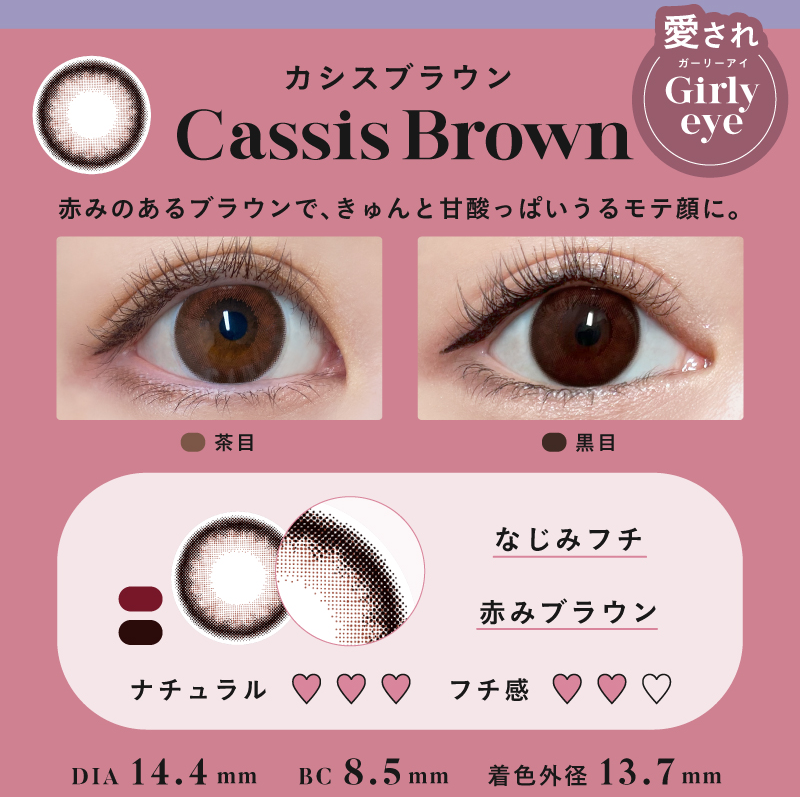 【日本直邮】Angelcolor Bambi 日抛美瞳 30片 Cassis Brown 黑加仑棕（棕色系 粉紫色系）着色直径13.7mm 预定3-5天日本直发 度数0
